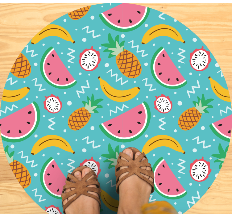 Tropical fruit fun kitchen vinyl rug - TenStickers