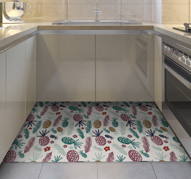 Tropical Fruit Motif floral vinyl rug - TenStickers