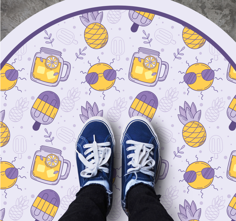 Tropical Summer Fun kids vinyl rug - TenStickers