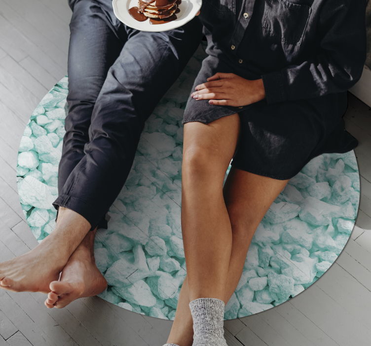 Turquoise gemstones stone floor tiles - TenStickers