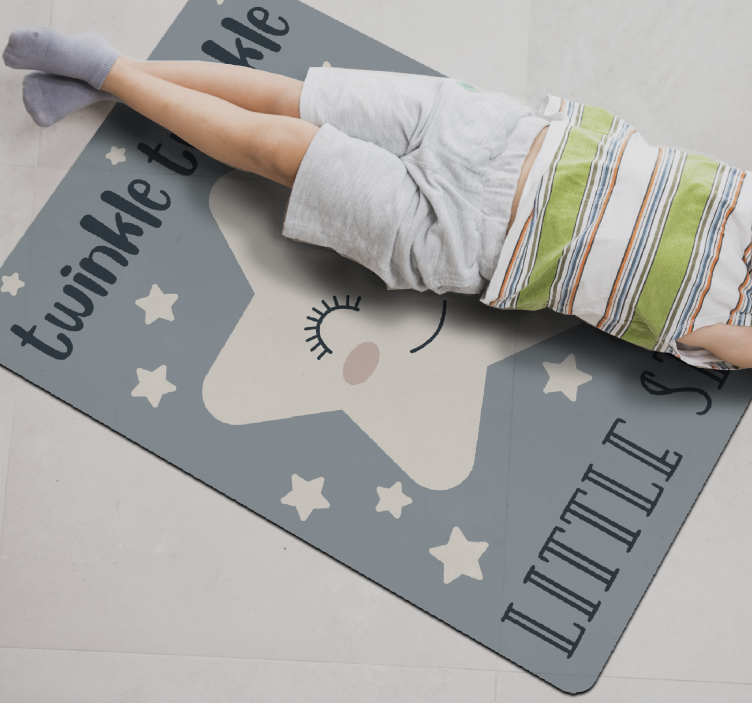 Twinkle Star Theme kids vinyl rug - TenStickers