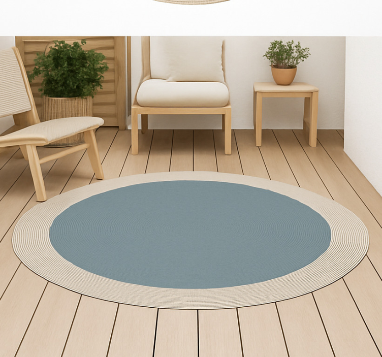 Two-tone round design outdoor vinyl rug - TenStickers