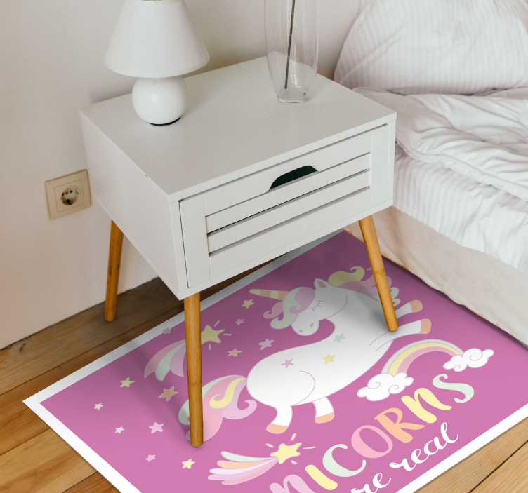 Unicorns Real Magic kids vinyl rug - TenStickers