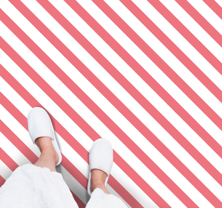 Vertical white and pink pattern stripes carpet - TenStickers