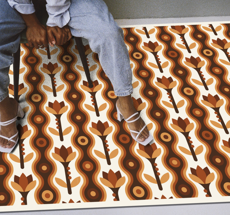 Chic botanical swells floral vinyl rug - TenStickers