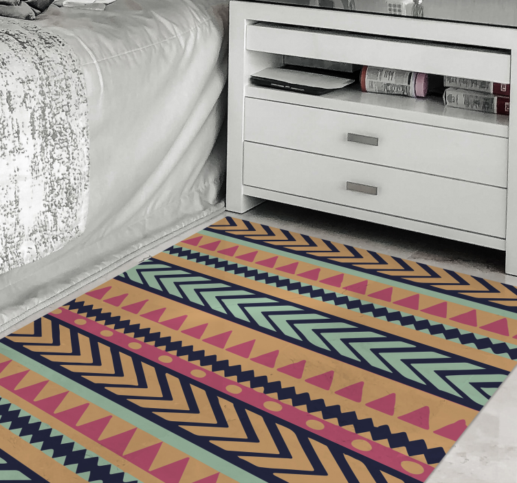 Vibrant geometric stripes stripes carpet - TenStickers