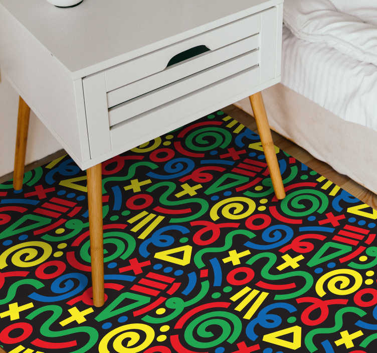 Vibrant Puzzle Pattern game vinyl rug - TenStickers