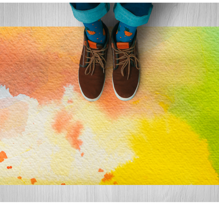 Vibrant watercolor burst textured vinyl rug - TenStickers