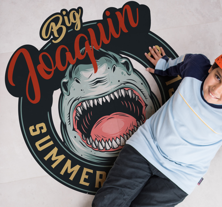 Vintage Big Shark logo animal rug - TenStickers