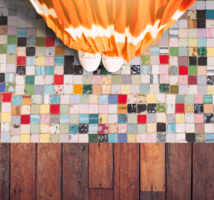 Vintage tiled ceramic texture tile carpet - TenStickers