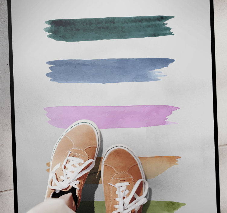 Watercolor Stripes minimal vinyl rug - TenStickers