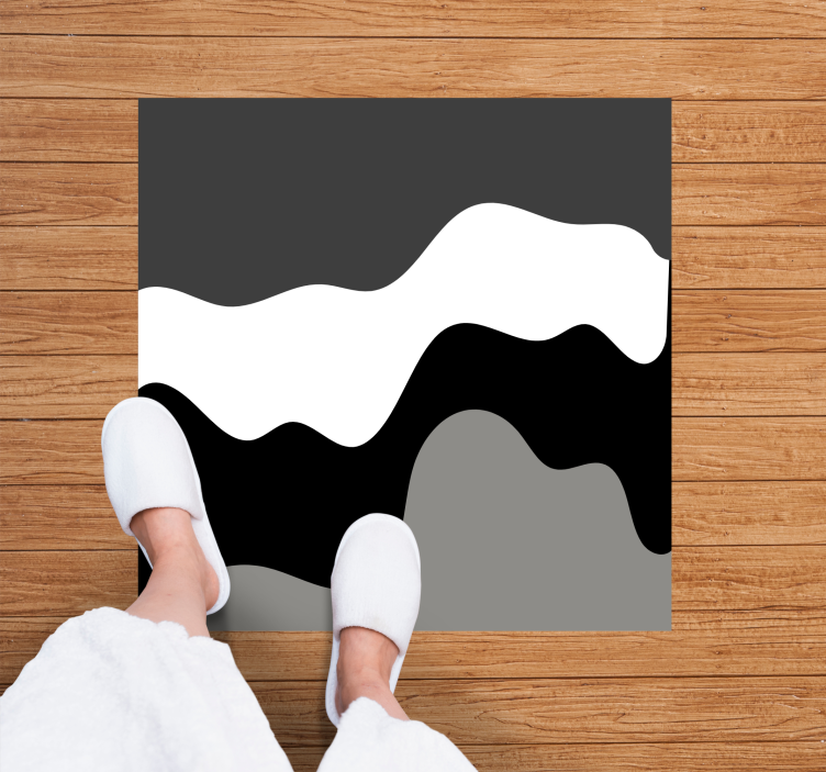 Wavy Contrast Patterns minimal vinyl rug - TenStickers