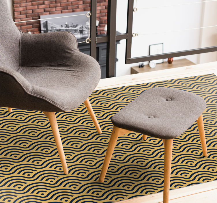 Wavy Patterned Look geometric vinyl rug - TenStickers