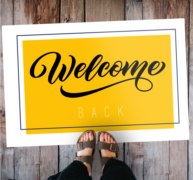Welcome Back Greeting entrance hall vinyl rug - TenStickers