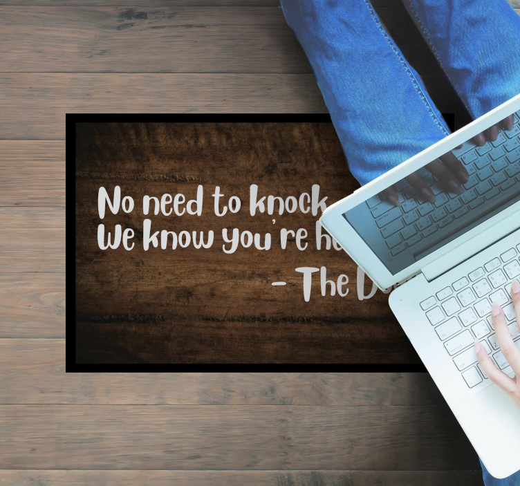 Welcoming Quote Entry custom rug - TenStickers