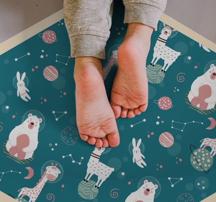 Whimsical Nursery Imagery kids vinyl rug - TenStickers