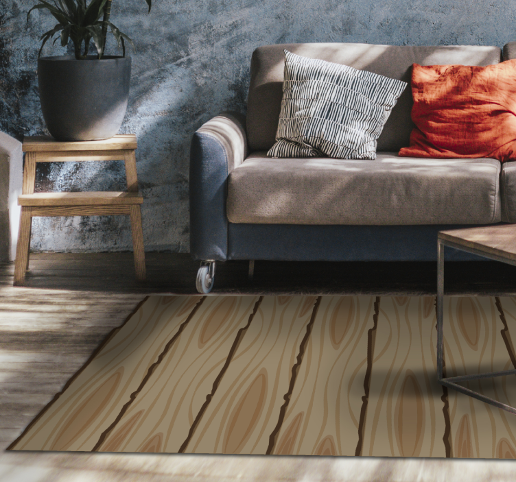 Wooden Stripes wood effect vinyl rug - TenStickers