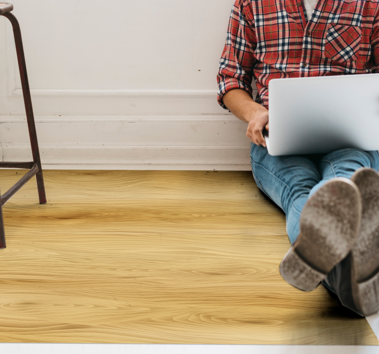 Simple texture wood effect vinyl rug - TenStickers