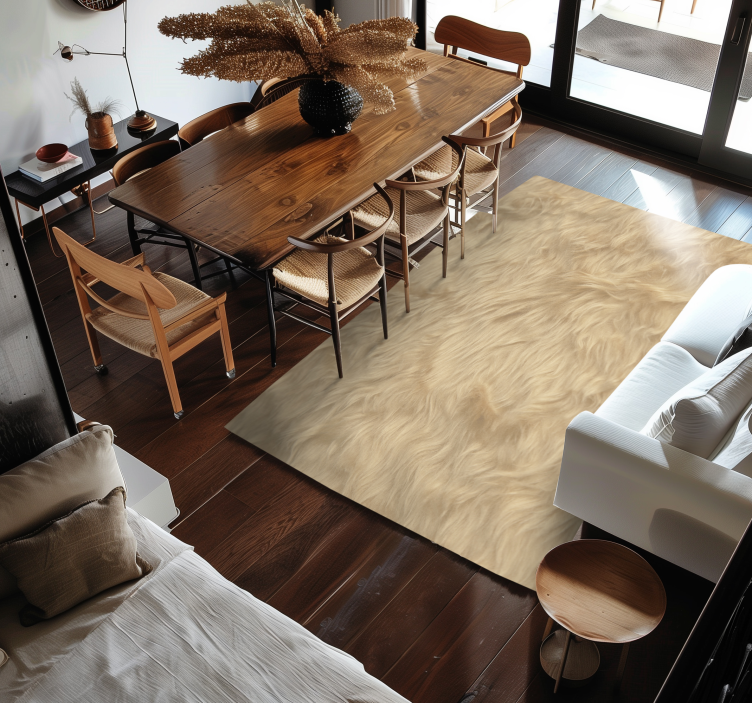 Wool effect design dining room carpet - TenStickers