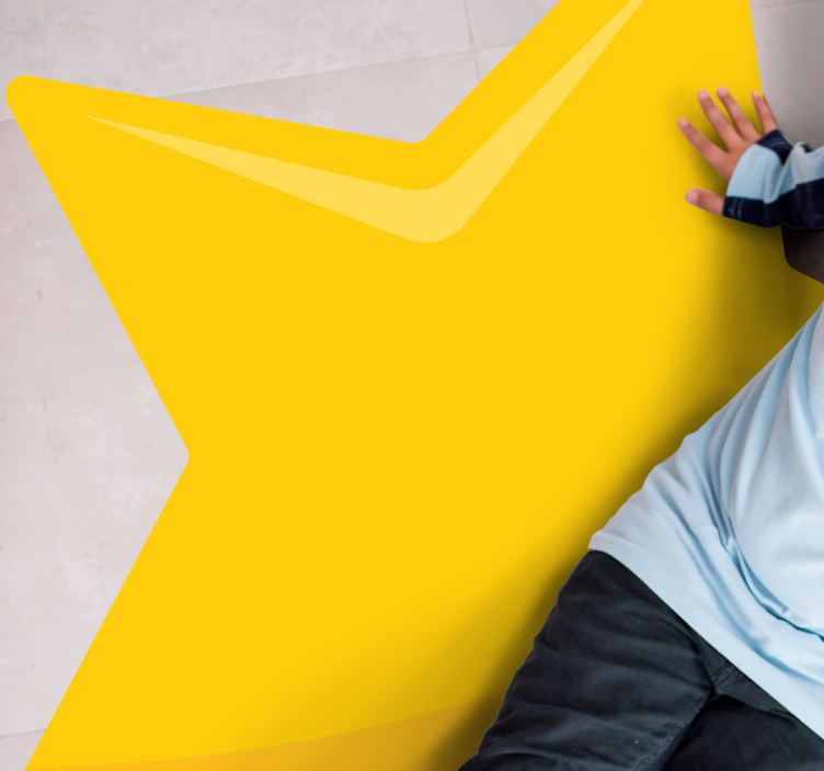Yellow classic star vinyl rug - TenStickers