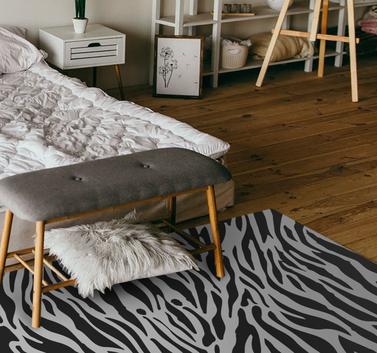 Zebra Pattern Stripes animal print vinyl rug - TenStickers