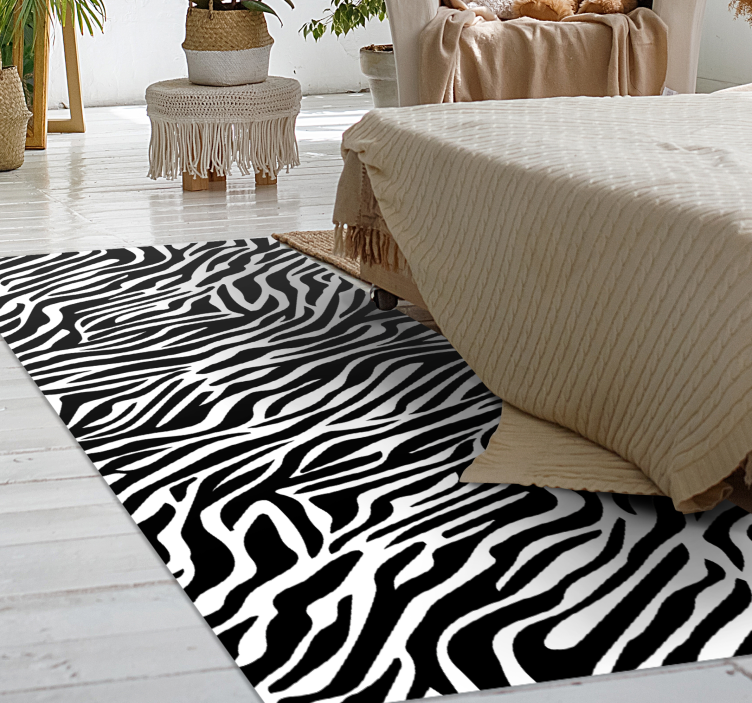 Zebra Stripe Style animal print vinyl rug - TenStickers