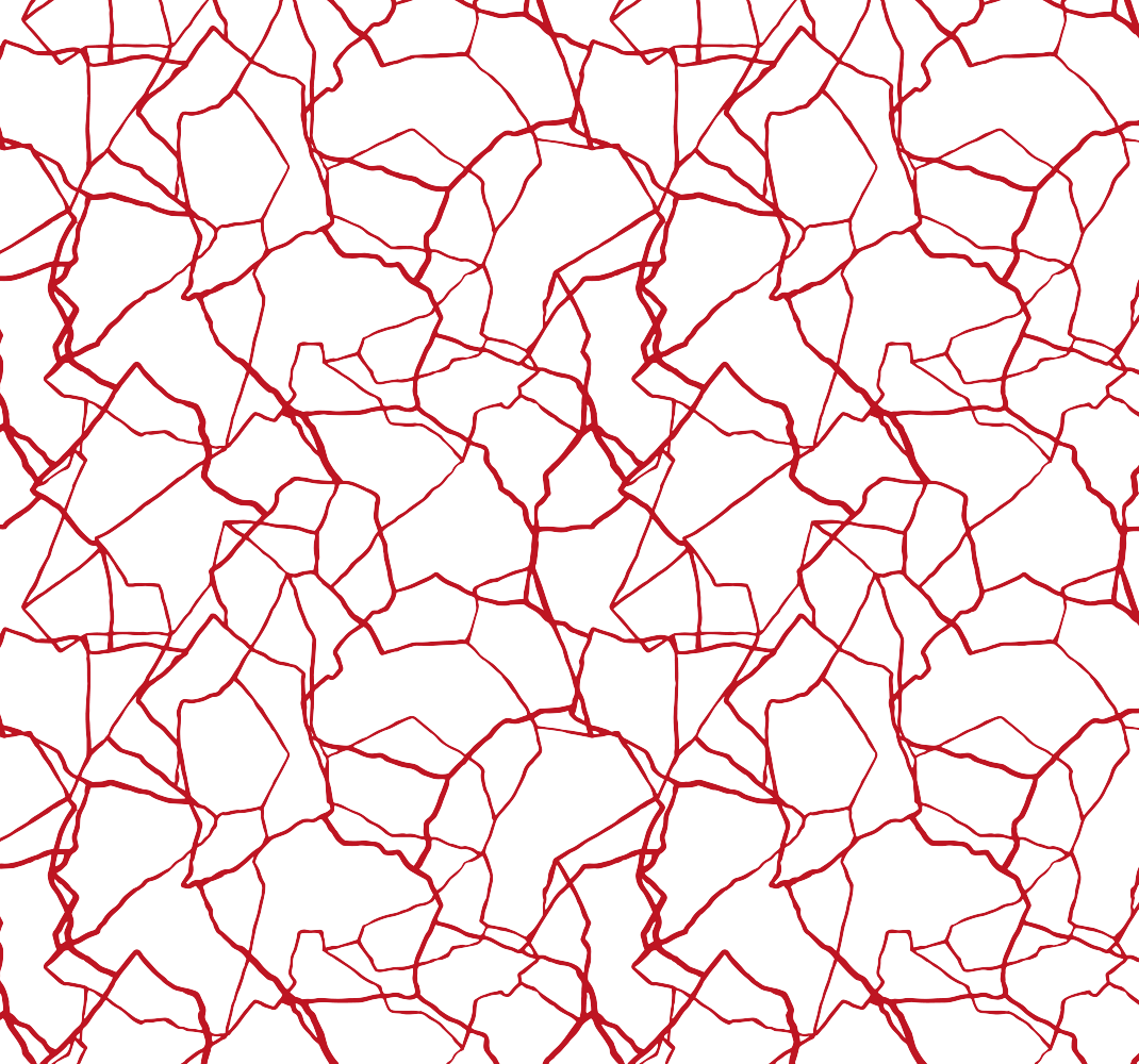 Cracking red pattern white  vinyl rug - TenStickers