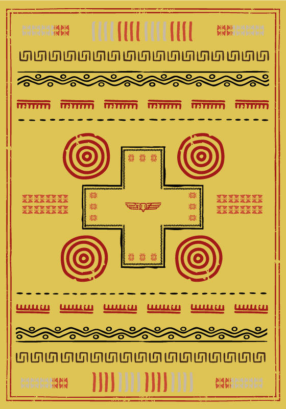 Ethnic design yellow vinyl rug - TenStickers