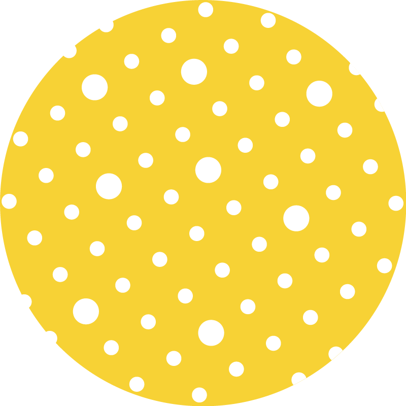 Polka dot  yellow vinyl rug - TenStickers