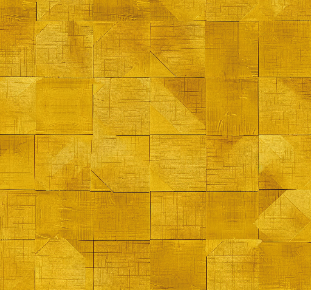 Geometric squares  yellow vinyl rug - TenStickers