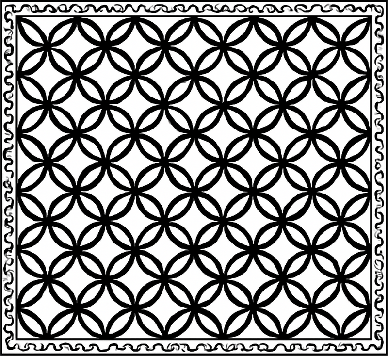 Black white ornate  kitchen vinyl rug - TenStickers