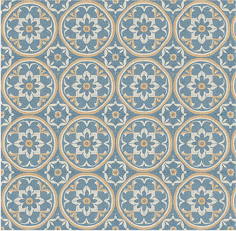 Living room vinyl rug azulejo pattern mat - TenStickers