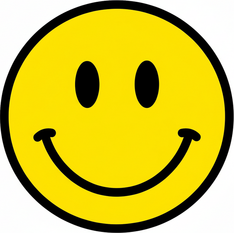 Circular vinyl rug with smiley face design - TenStickers