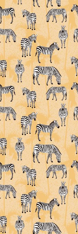 Animal vinyl rug zebra and palms - TenStickers