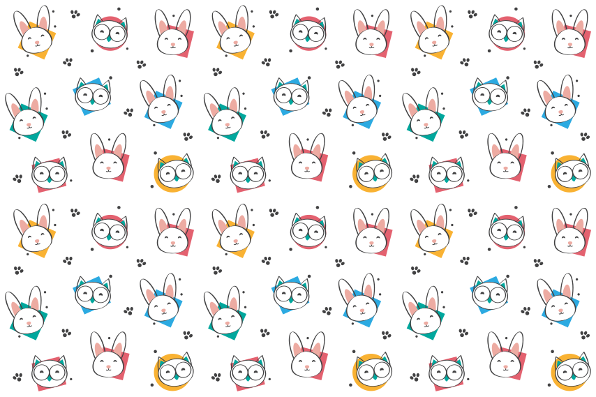 Animal vinyl rug owl rabbit design - TenStickers