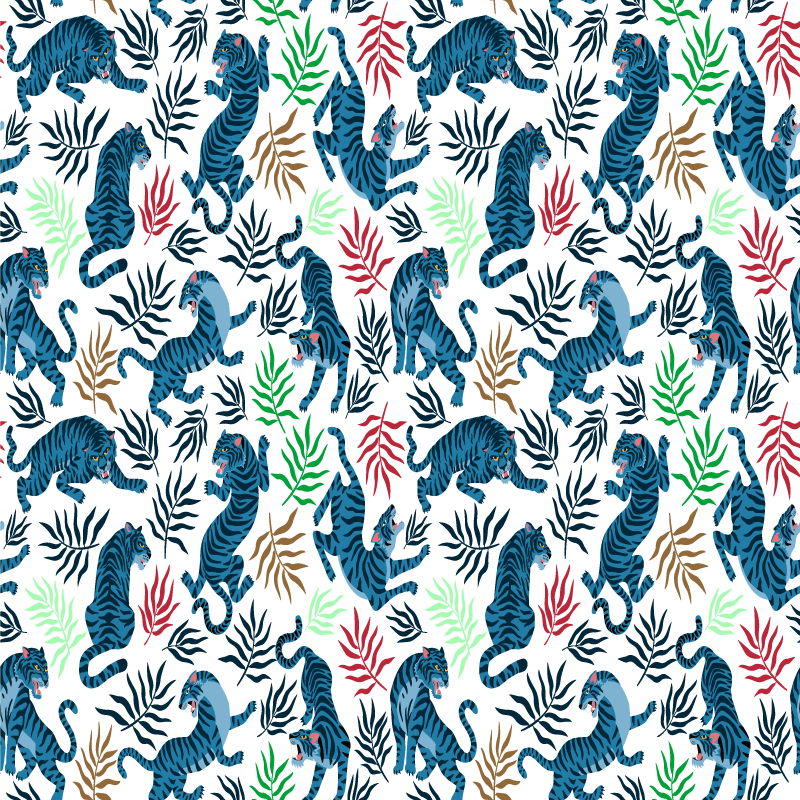Animal vinyl rug featuring vibrant and fierce leopards - TenStickers