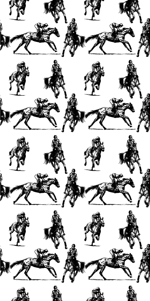 Animal vinyl rug in black and white horse pattern - TenStickers