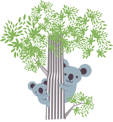 Animal vinyl rug koalas on a tree - TenStickers