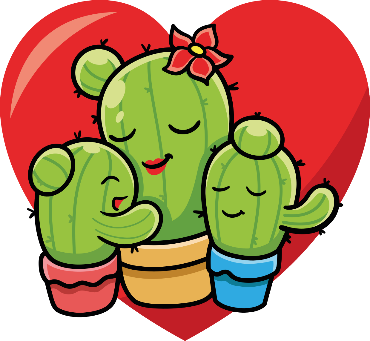Cactus family love animal vinyl rug - TenStickers