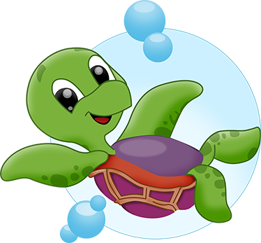 Baby turtle playing animal vinyl rug - TenStickers
