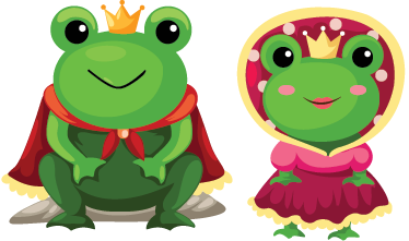 Animal vinyl rug king and queen frogs design - TenStickers
