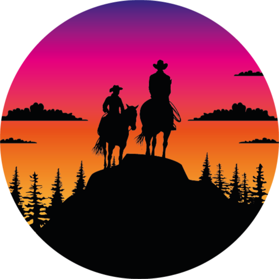 Animal vinyl rug wild west mountains and horses - TenStickers