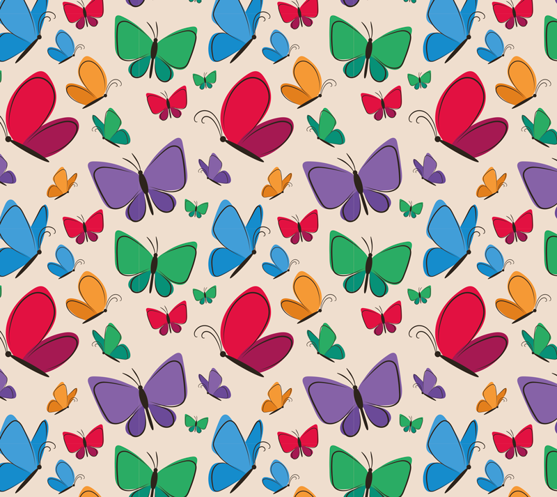 Animal vinyl rug butterflies flying for kids room - TenStickers