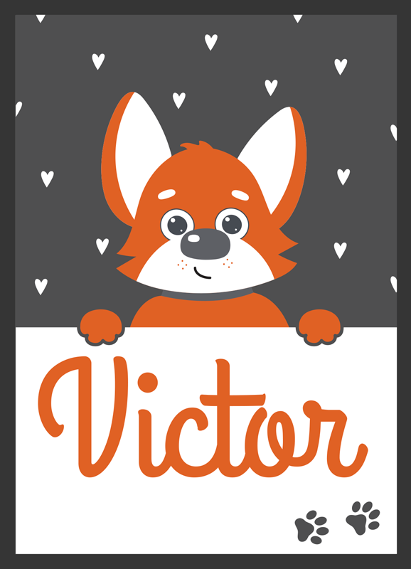 Animal vinyl rug featuring personalized dog poster - TenStickers