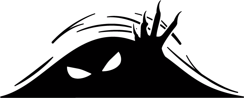 Halloween vinyl rug monster peeking - TenStickers