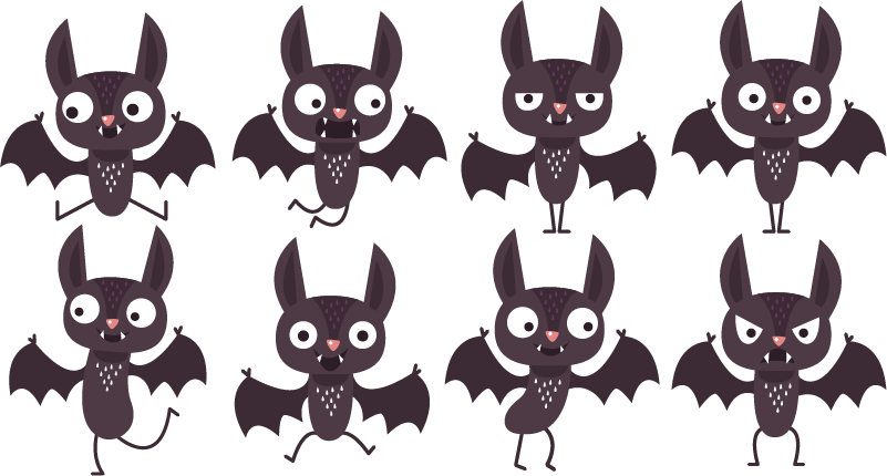 Halloween vinyl rug cheerful bats pack - TenStickers