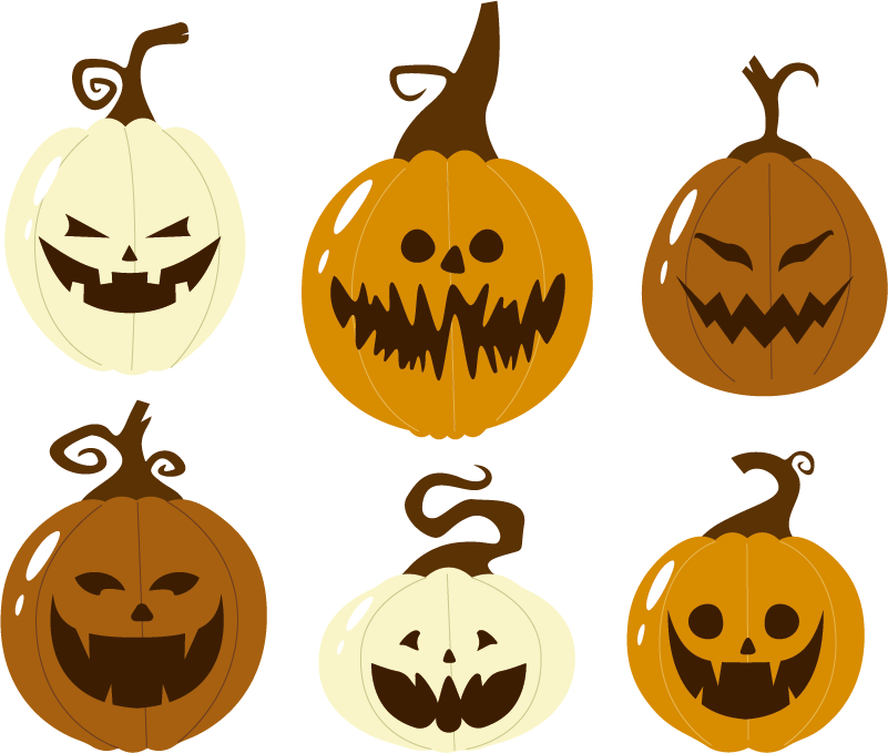 Halloween vinyl rug spooky pumpkin faces kit - TenStickers