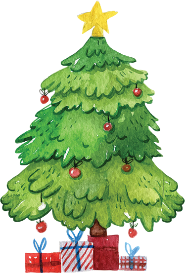 Christmas vinyl rug tree with gifts - TenStickers