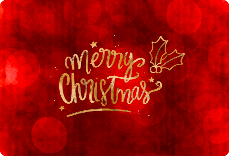 Christmas vinyl rug merry christmas in red - TenStickers