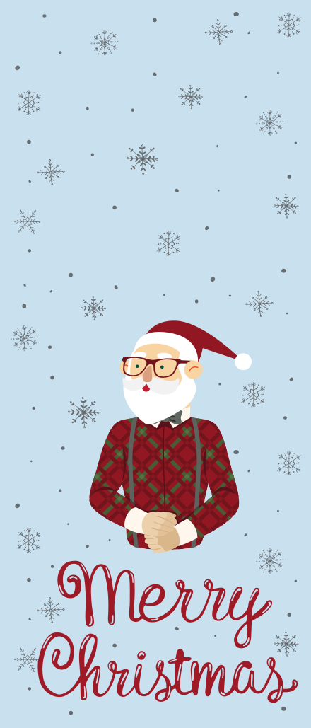Christmas vinyl rug happy hipster holiday - TenStickers